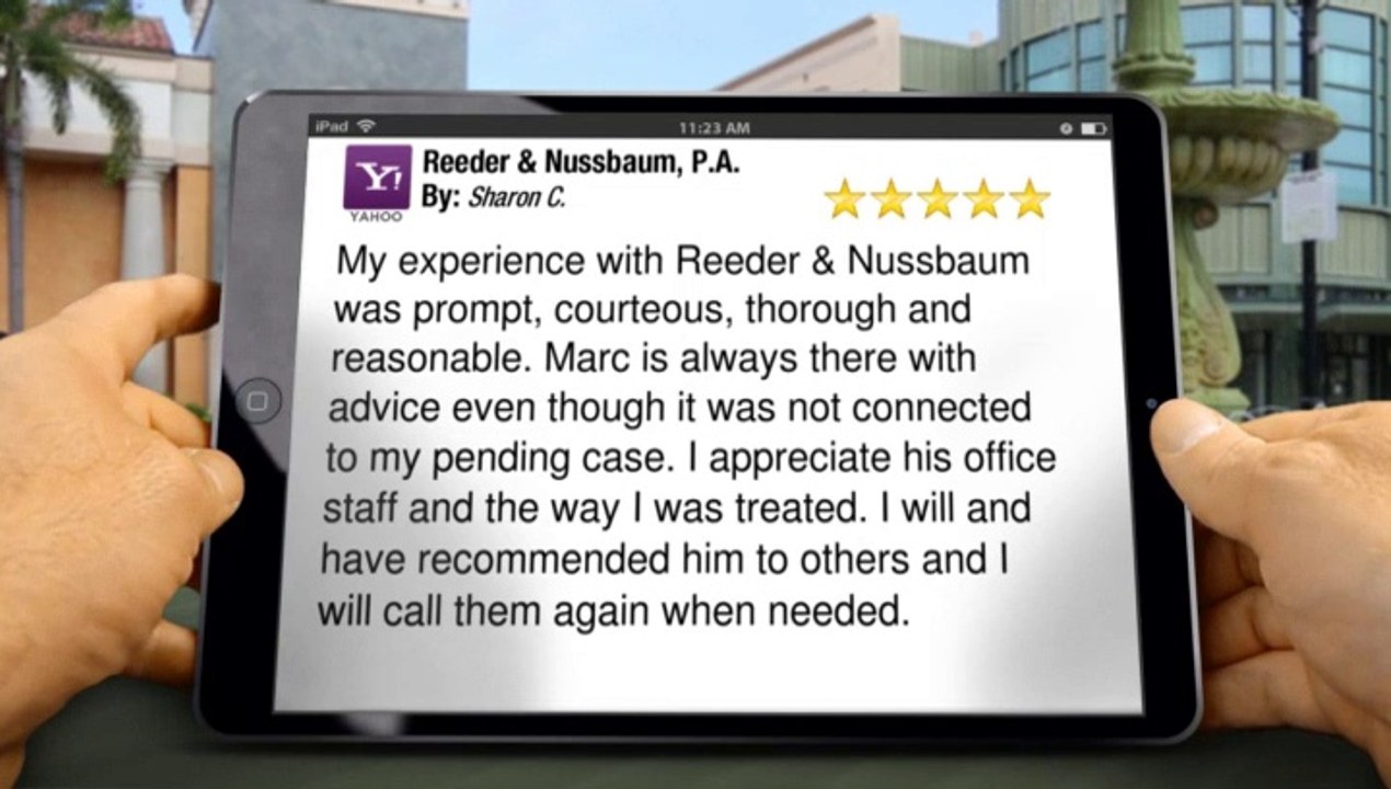 Reeder & Nussbaum, P.A. St. Petersburg, 727-521-2889         Perfect         Five Star Review by Sharon C.