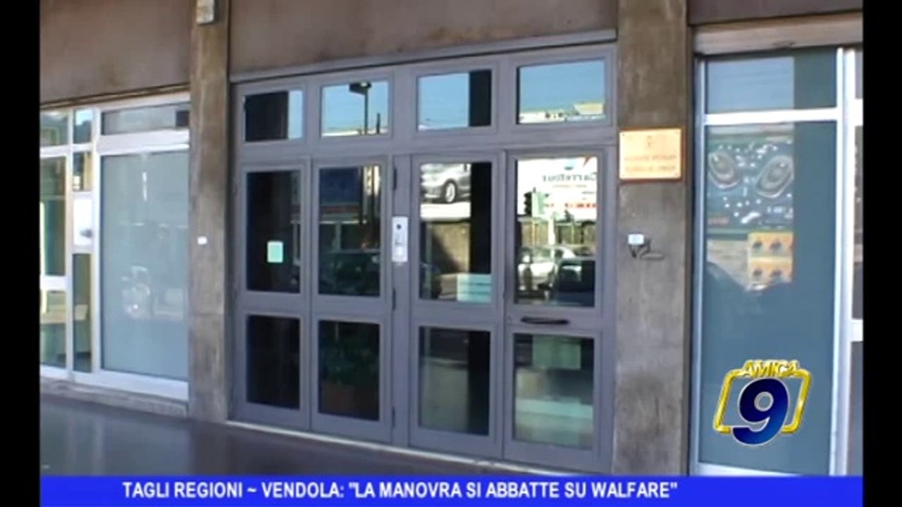 TAGLI REGIONI | Vendola: "La manovra si abbatte su welfare"