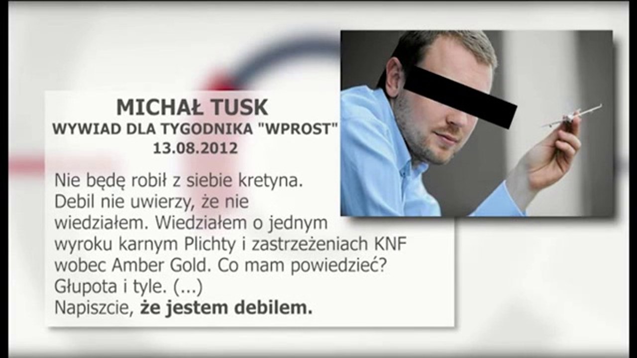 Afera Amber Gold - "Naruszona godność" Michała Tuska (23.10.2014)