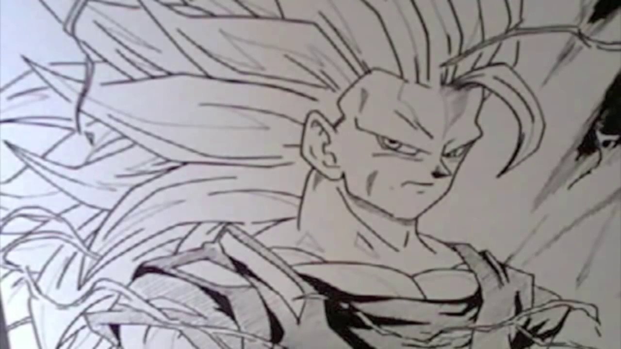 HOW TO DRAW GOKU SSJ 3 孫悟空 超サイヤ人スリー