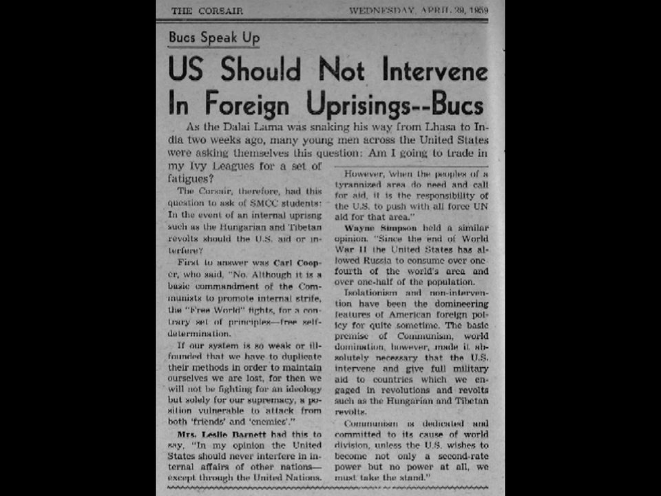 Should US Intervene In Foreign Uprisings?