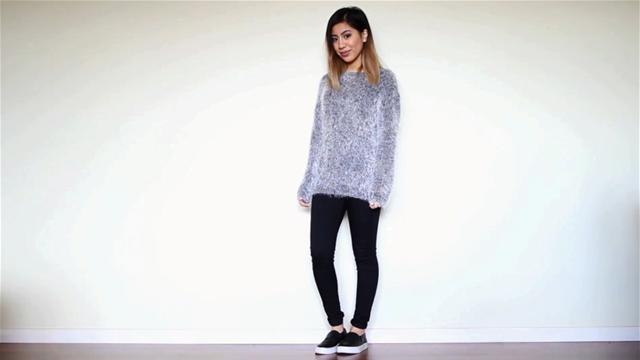 Dominique's OOTD: Fluffy Jumper, Jeans And Slips Ons