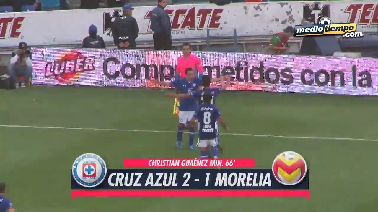 Los goles del: Cruz Azul vs Morelia (3 - 1)