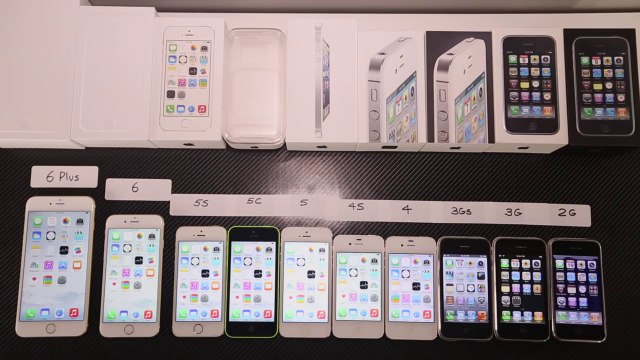 iPhone 6 Plus vs 6 vs 5S vs 5C vs 5 vs 4S vs 4 vs 3Gs vs 3G vs 2G Speed Comparison Test
