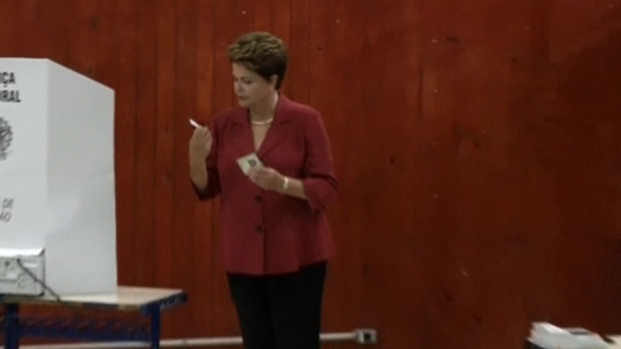 Presidential candidates cast votes in Brazil election