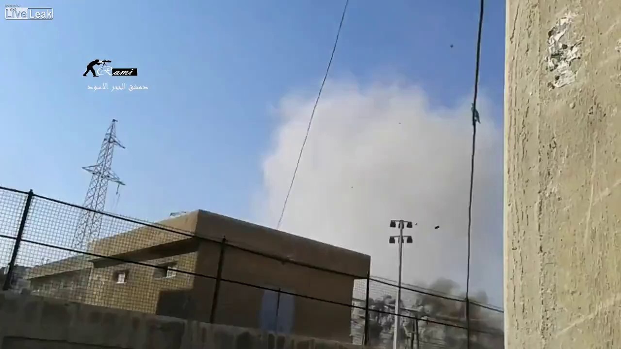 Close range footage of a Syrian MiG raid