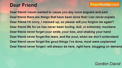 Gordon David - Dear Friend