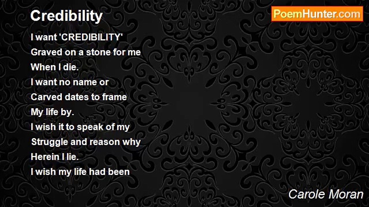 Carole Moran - Credibility