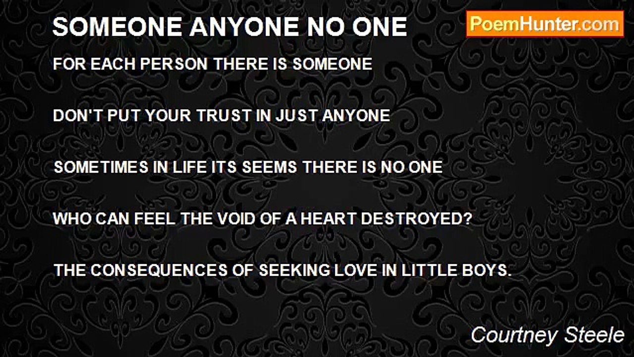 Courtney Steele - SOMEONE ANYONE NO ONE