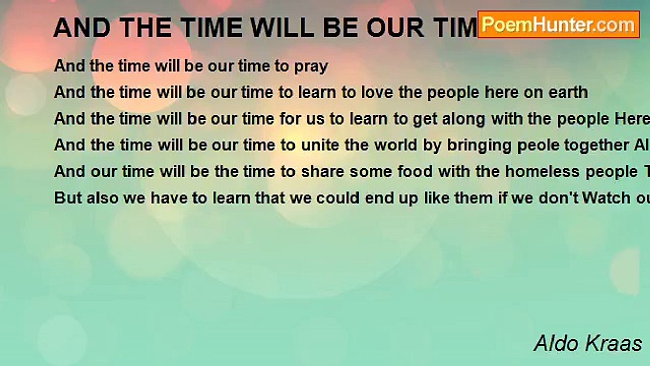 Aldo Kraas - AND THE TIME WILL BE OUR TIME