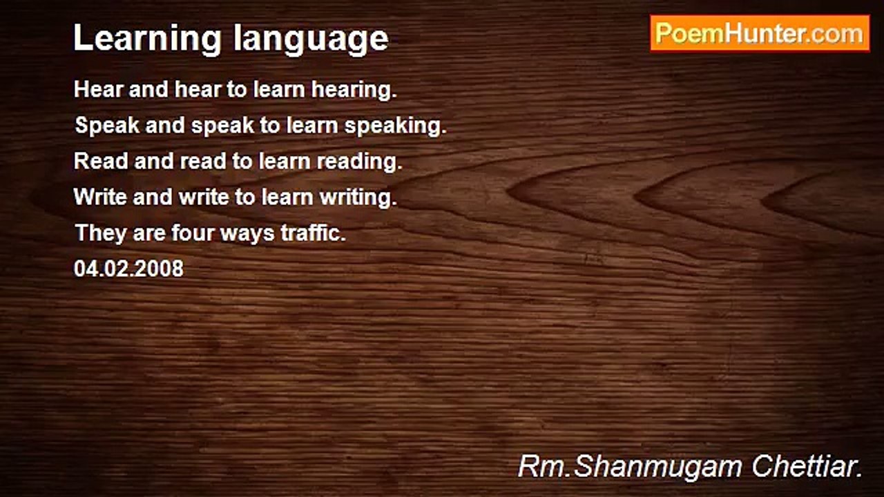 Rm.Shanmugam Chettiar. - Learning language