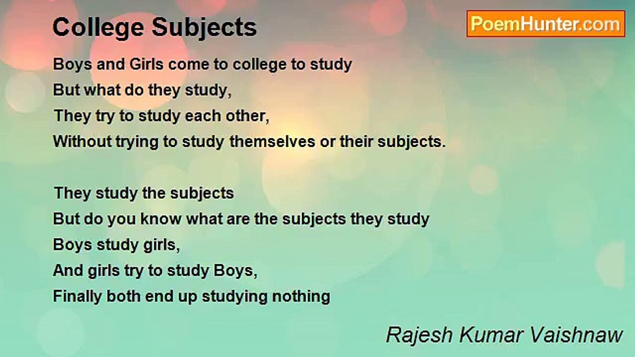 Rajesh Kumar Vaishnaw - College Subjects