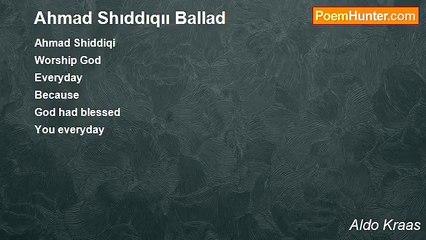 Aldo Kraas - Ahmad Shıddıqıı Ballad
