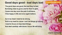 claire edmond - Good days good - bad days bad