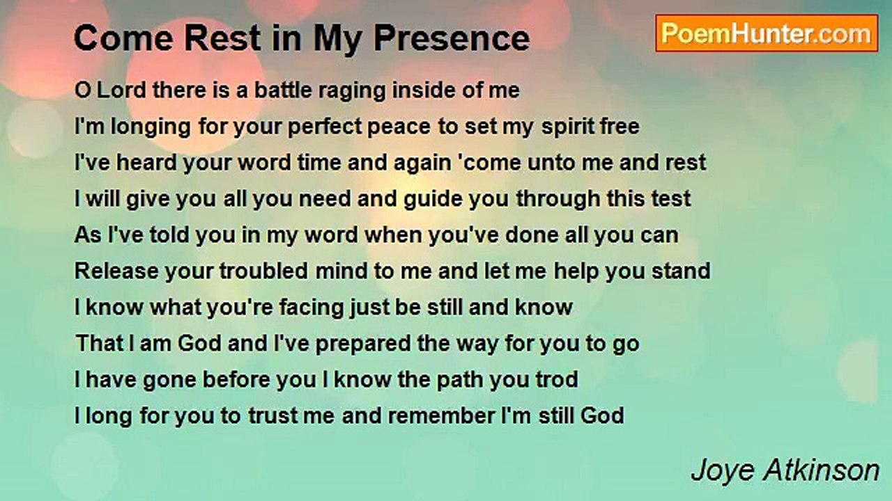 Joye Atkinson - Come Rest in My Presence