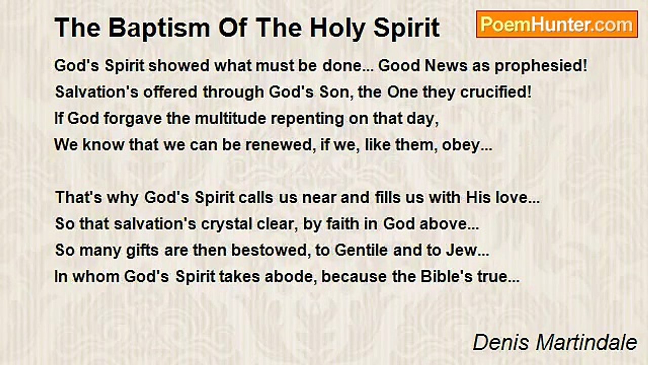 Denis Martindale - The Baptism Of The Holy Spirit