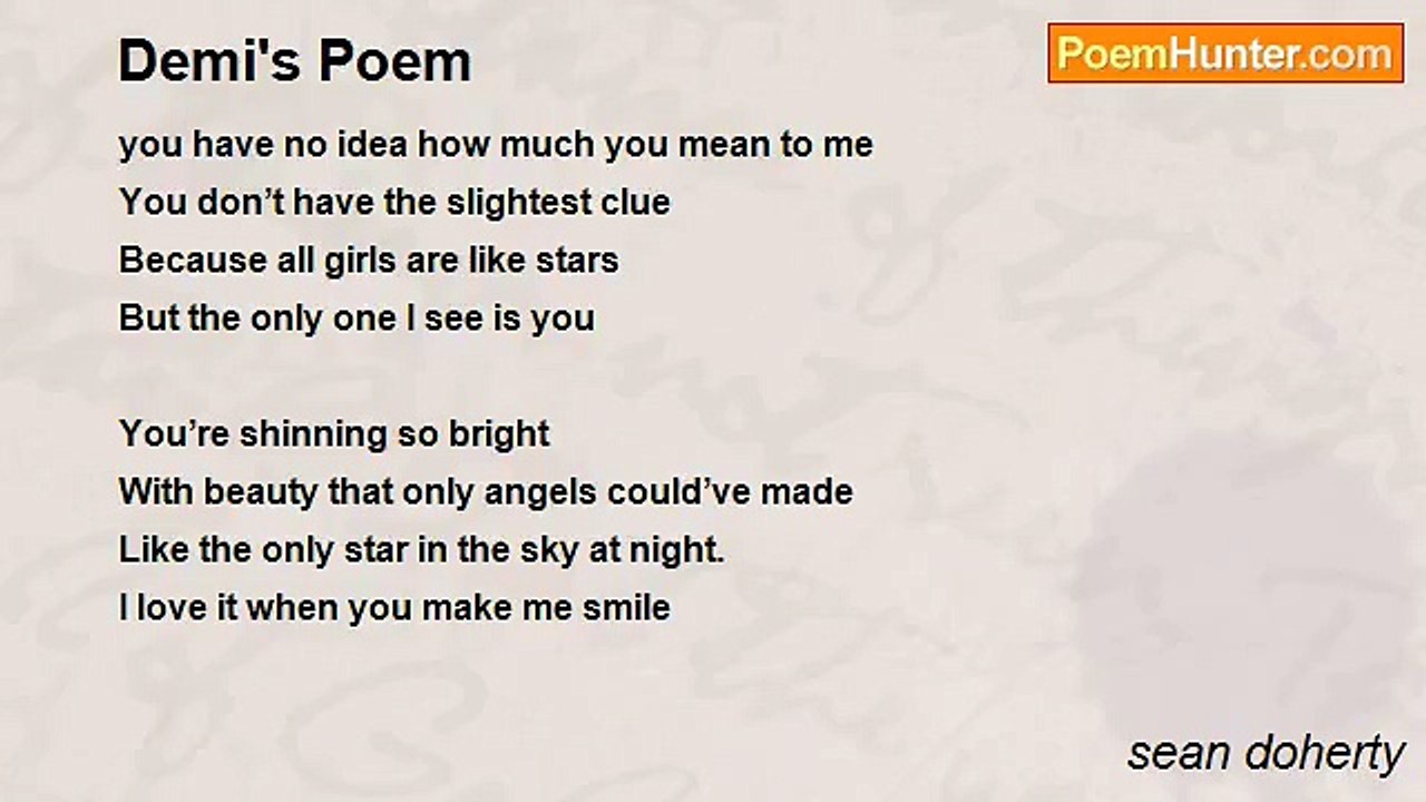 sean doherty - Demi's Poem