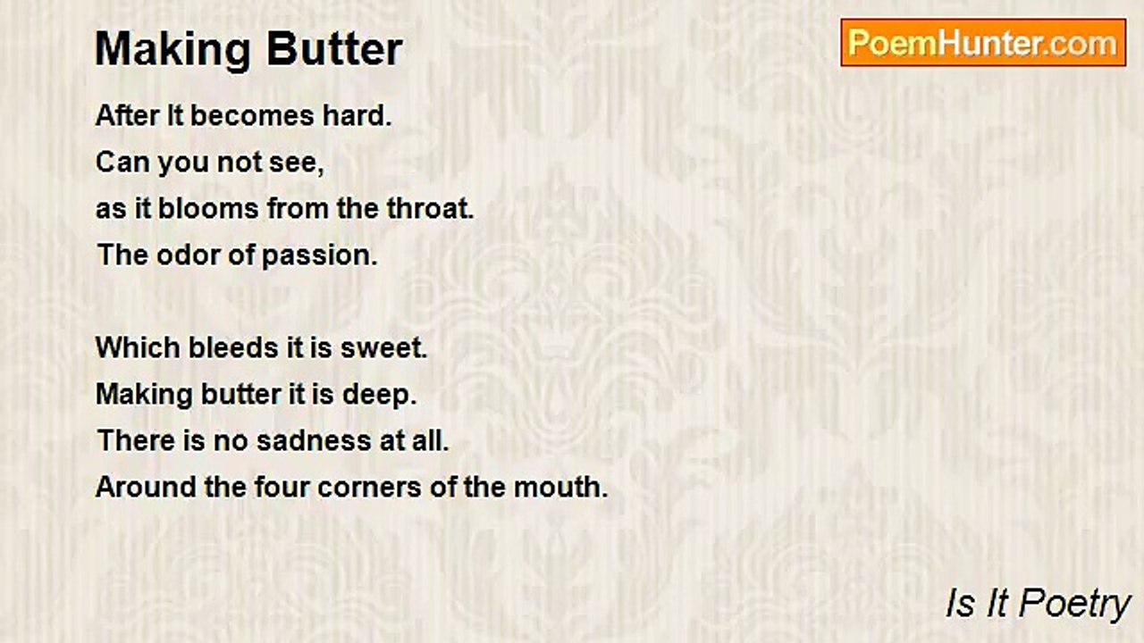 Is It Poetry - Making Butter