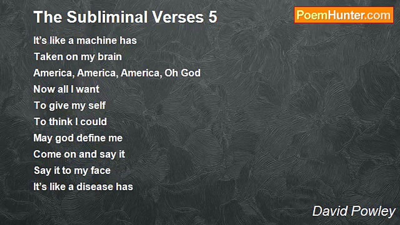 David Powley - The Subliminal Verses 5