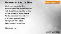 Danel Van Wyk - Moment In Life, In Time