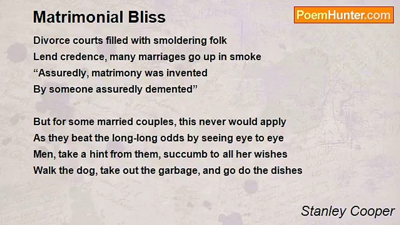 Stanley Cooper - Matrimonial Bliss