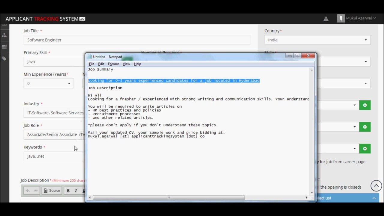 How to Create Opening and Post Job | Applicant Tracking System