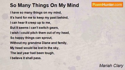 Mariah Clary - So Many Things On My Mind