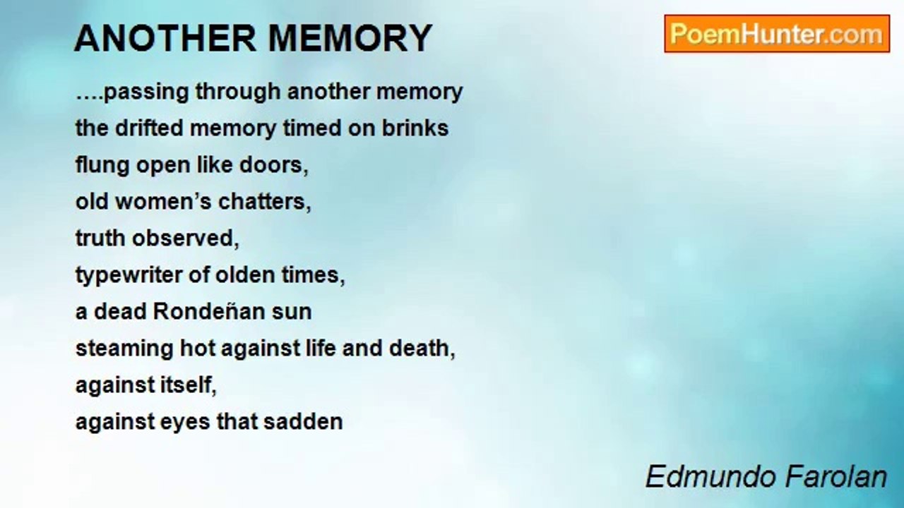 Edmundo Farolan - ANOTHER MEMORY