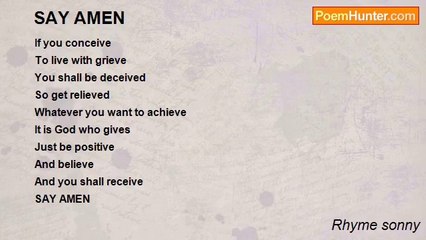 Rhyme sonny - SAY AMEN