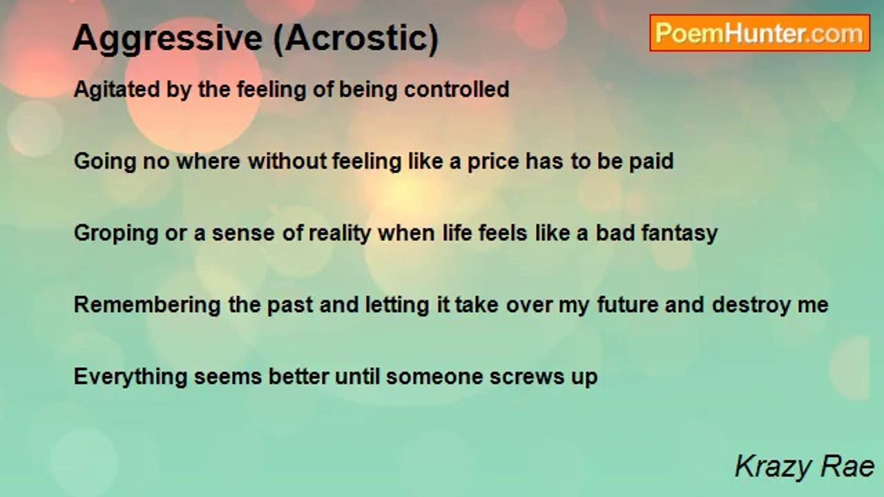 Krazy Rae - Aggressive (Acrostic)