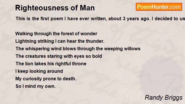 Randy Briggs - Righteousness of Man