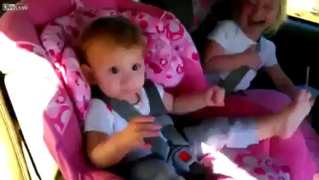 Cute Baby Wakes Up To Dance In Car Gangnam Style That Girl Is Cracking Up Love It