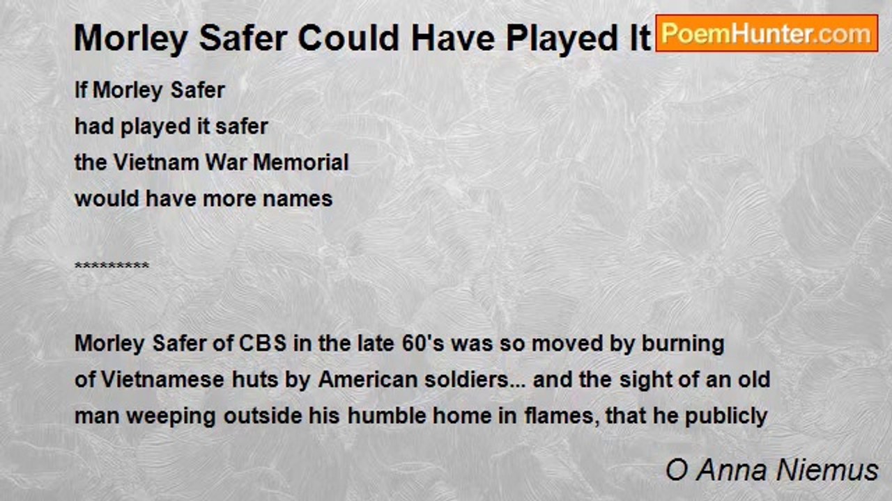 O Anna Niemus - Morley Safer Could Have Played...