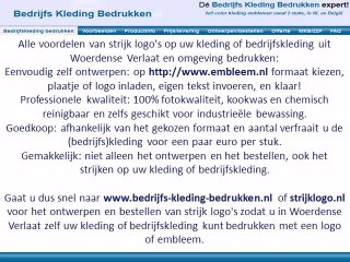 Kleding bedrijfskleding bedrukken Woerdense Verlaat
