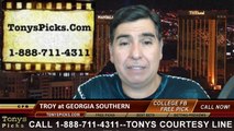 Georgia Southern Eagles vs. Troy Trojans Free Pick Prediction NCAA College Football Odds Preview 10-30-2014
