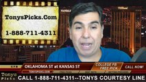 Kansas St Wildcats vs. Oklahoma St Cowboys Free Pick Prediction NCAA College Football Odds Preview 11-1-2014