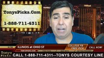 Ohio St Buckeyes vs. Illinois Fighting Illini Free Pick Prediction NCAA College Football Odds Preview 11-1-2014
