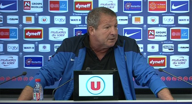 Rolland Courbis avant MHSC vs AC Ajaccio (Coupe de la Ligue)