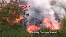 Lava flow approaches populated area, evacuations possible