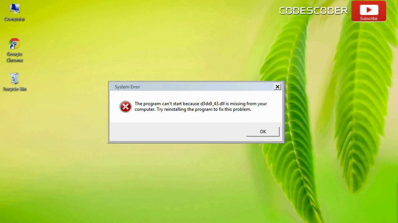 How to Fix D3DX9_43.dll Missing Error.