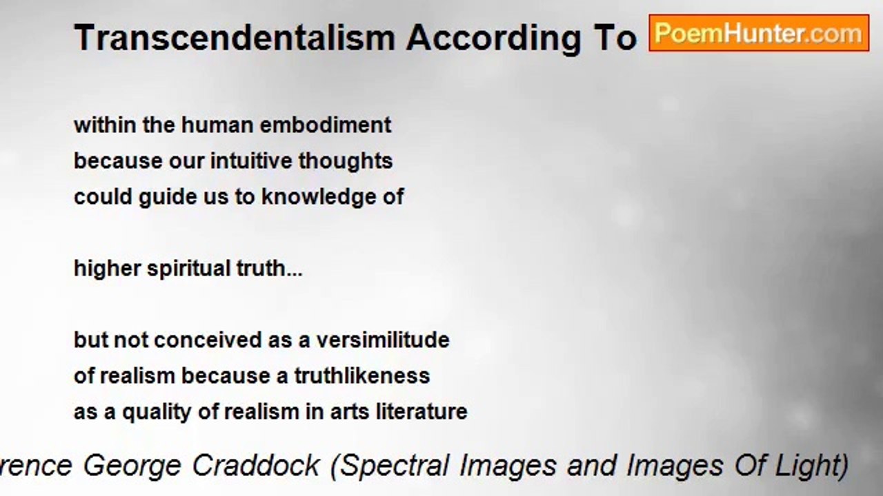 Terence George Craddock (Spectral Images and Images Of Light) - Transcendentalism According To Emerson