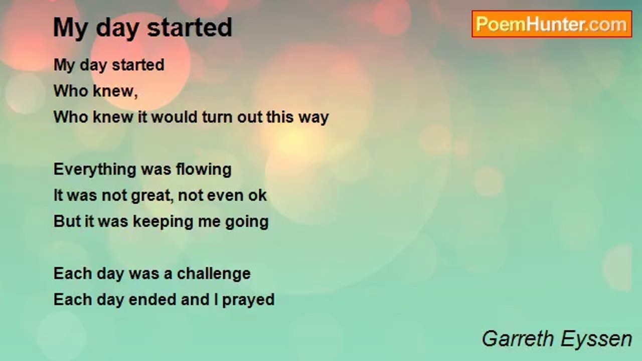Garreth Eyssen - My day started