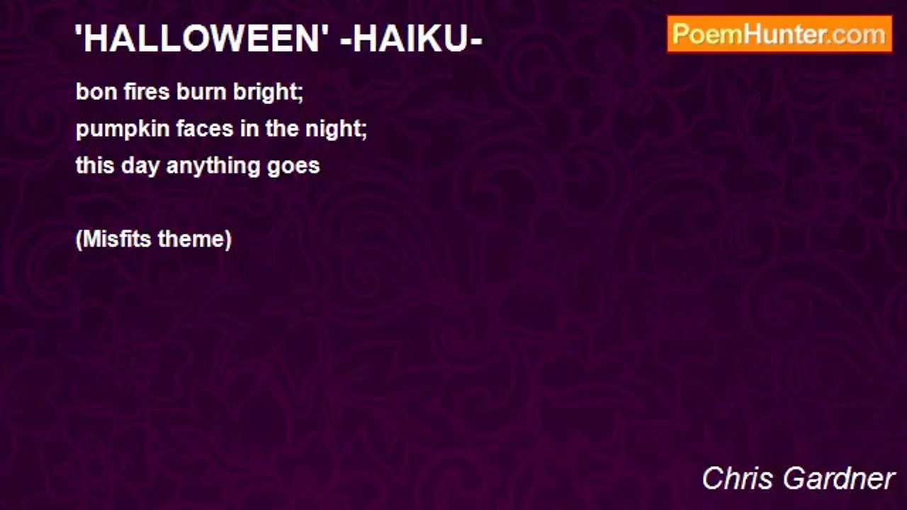 Chris Gardner - 'HALLOWEEN' -HAIKU-