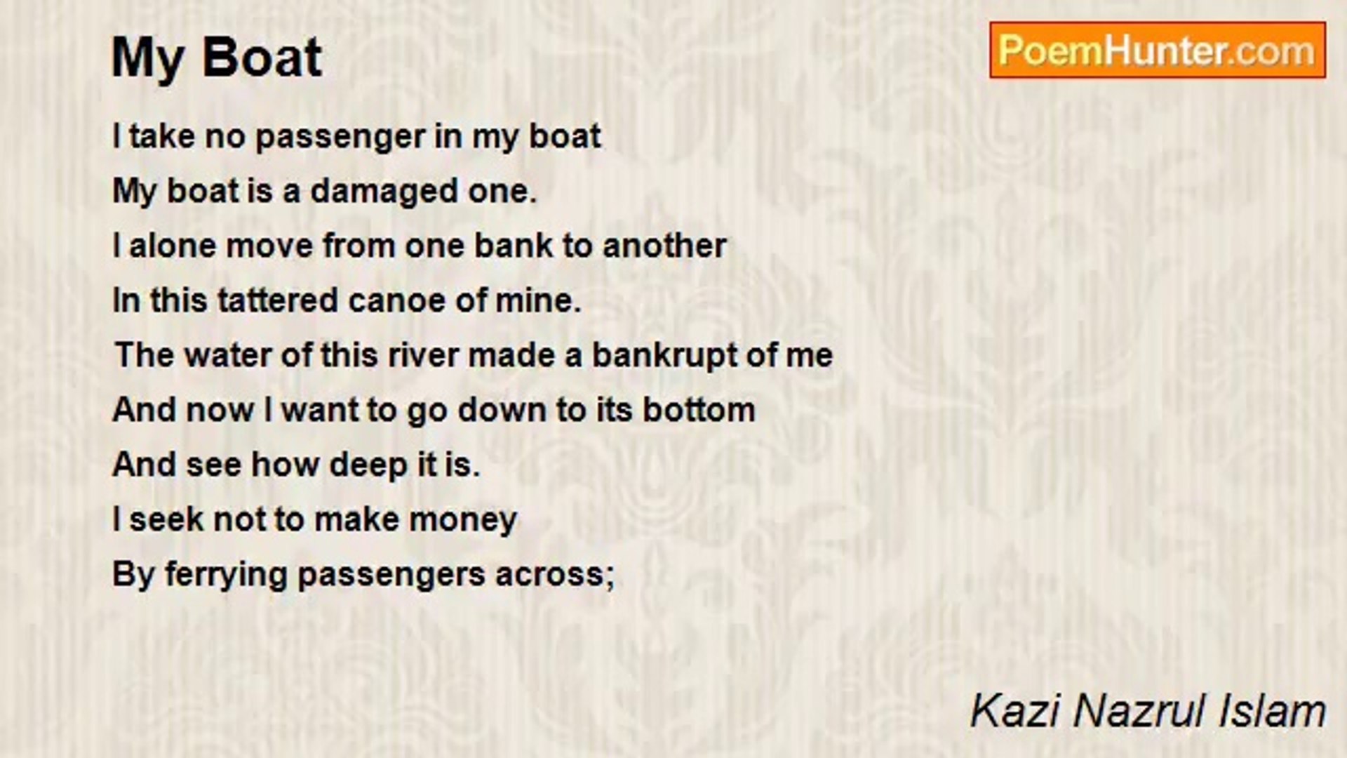 ⁣Kazi Nazrul Islam - My Boat