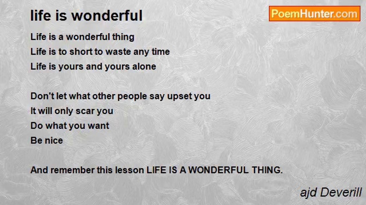 ajd Deverill - life is wonderful