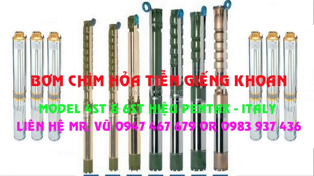 Bơm chìm (-)giếng khoan 10Hp, 7.5kw, 5.5Hp, 4kw