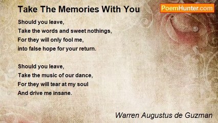Warren Augustus de Guzman - Take The Memories With You