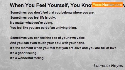 Lucrecia Reyes - When You Feel Yourself, You Know You are Alive!