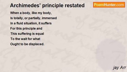 jay Arr - Archimedes’ principle restated
