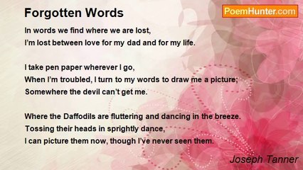 Joseph Tanner - Forgotten Words